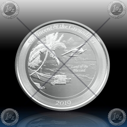 1oz St. VINCENT 2 Dollars 2019 (SEAPLANE) BU